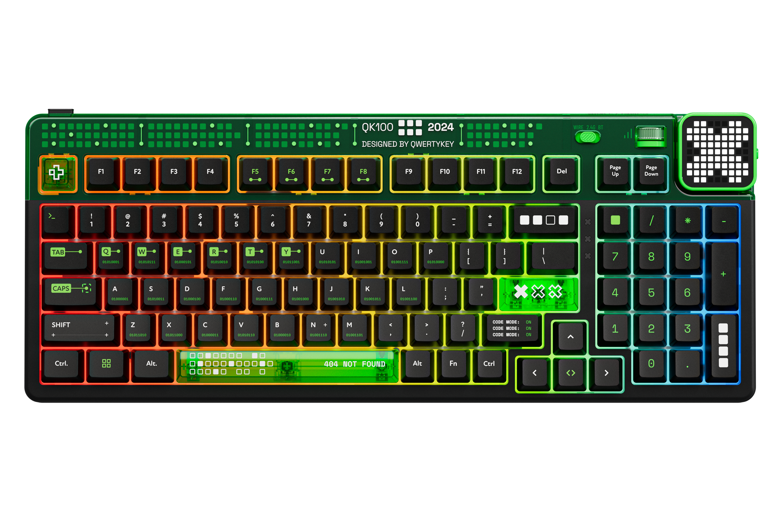 QwertyKey100 Matrix Hotswap RGB Ecran Pixel Bluetooth-pakkinghouder Tastatura Mecanica Gaming