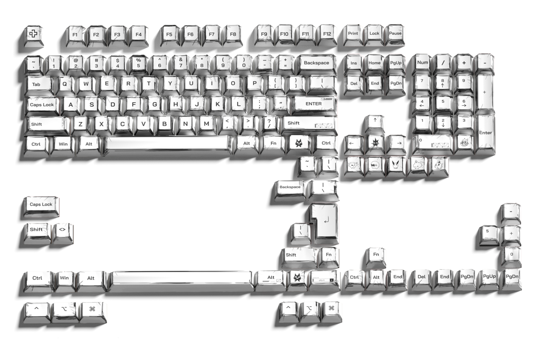 Set taste QwertyKey Manga Profile Cherry Material PBT