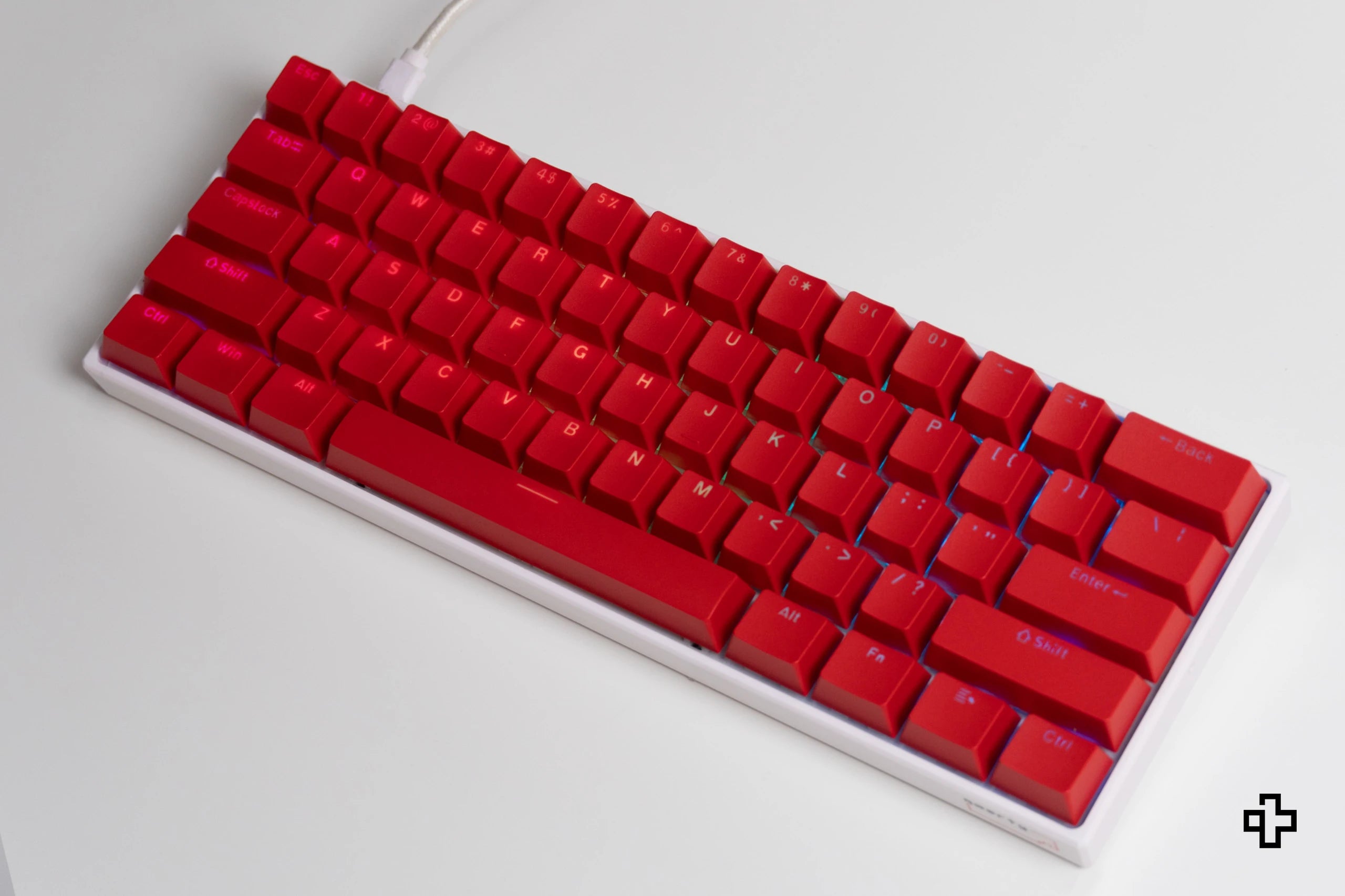 Set Taste QWERTY Red Devil Translucide Profil OEM Material ABS – doble disparo