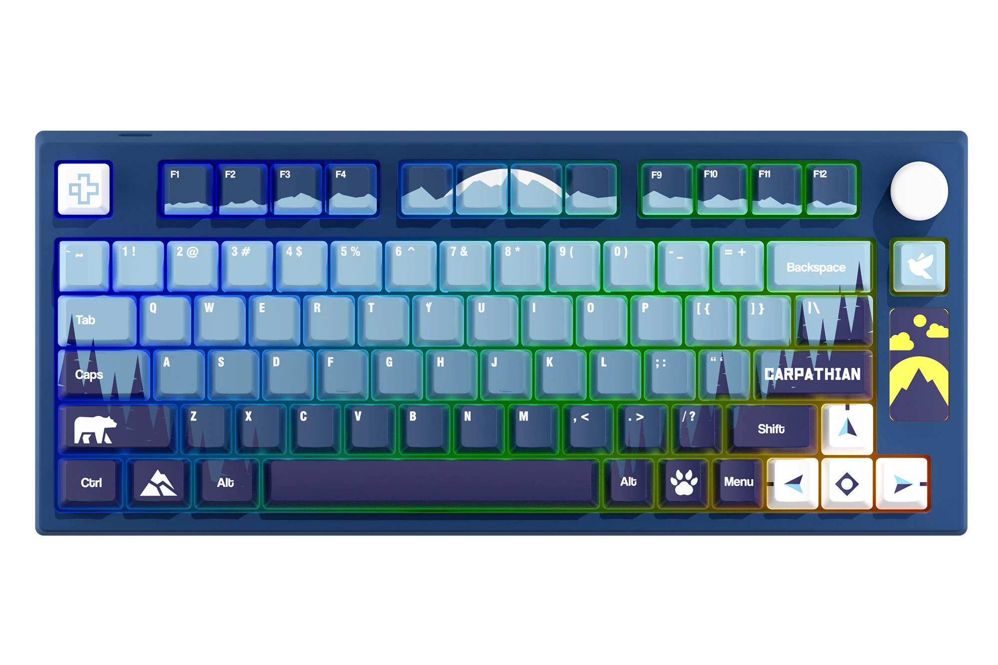 QwertyKey75 Carpathian Bluetooth Wireless Hotswap RGB QMK/VIA Teclado mecánico para juegos montado en junta