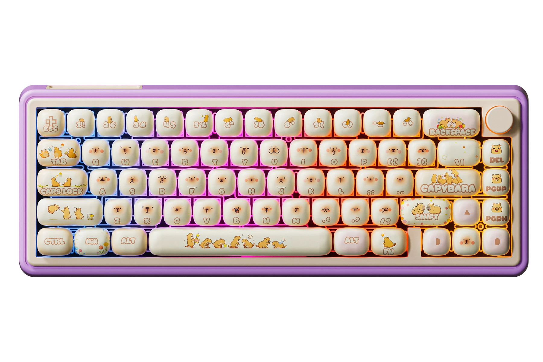 QwertyKey65 Pro Capibara Bluetooth Inalámbrica VIA Hotswap RGB Teclado Mecánico Gaming