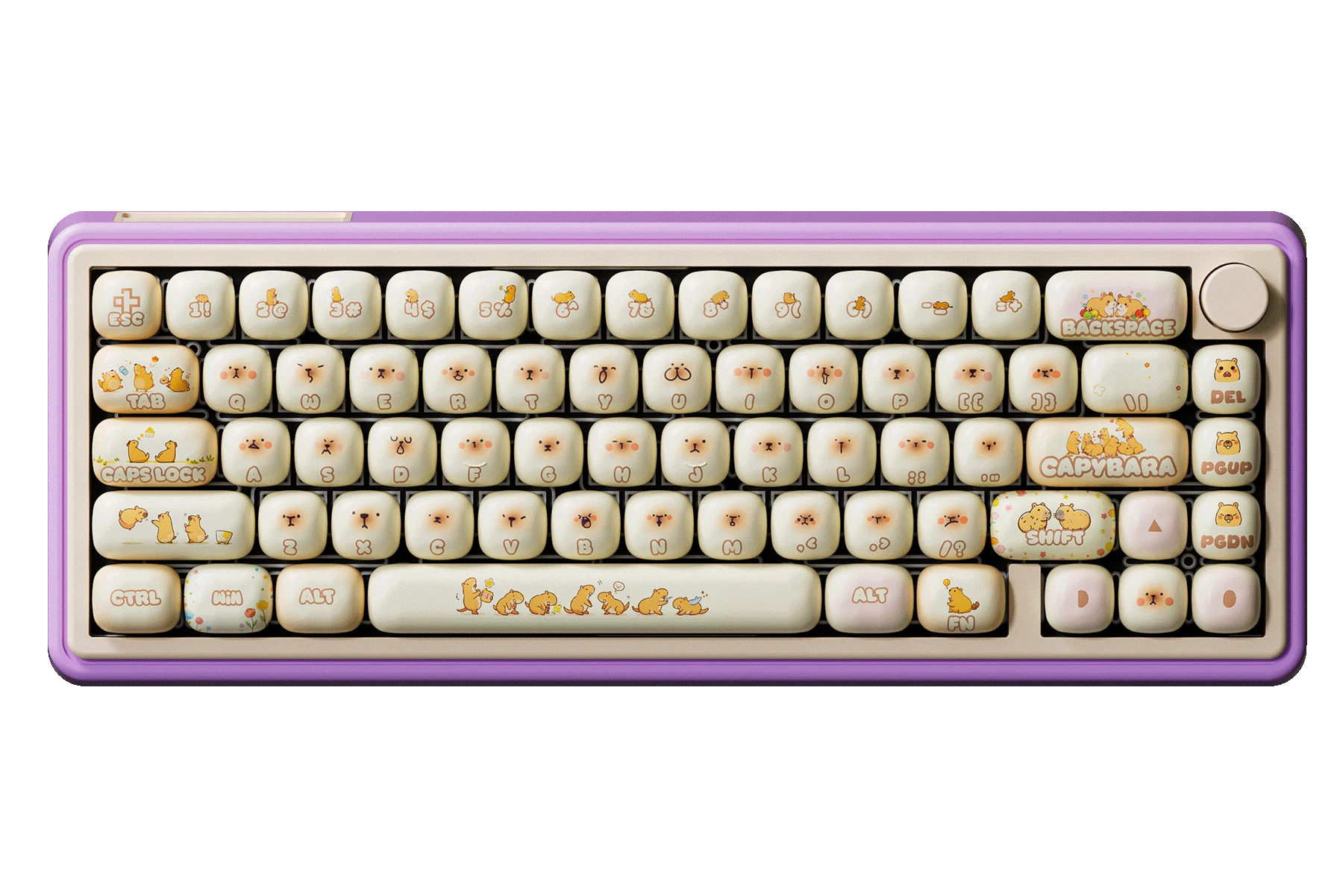 QwertyKey65 Pro Capibara Bluetooth Inalámbrica VIA Hotswap RGB Teclado Mecánico Gaming