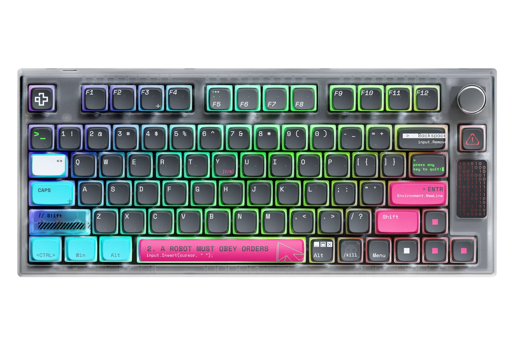 QwertyKey75 – clavier de jeu mécanique sans Terminal Bluetooth, Hotswap RGB QMK/VIA monté sur joint