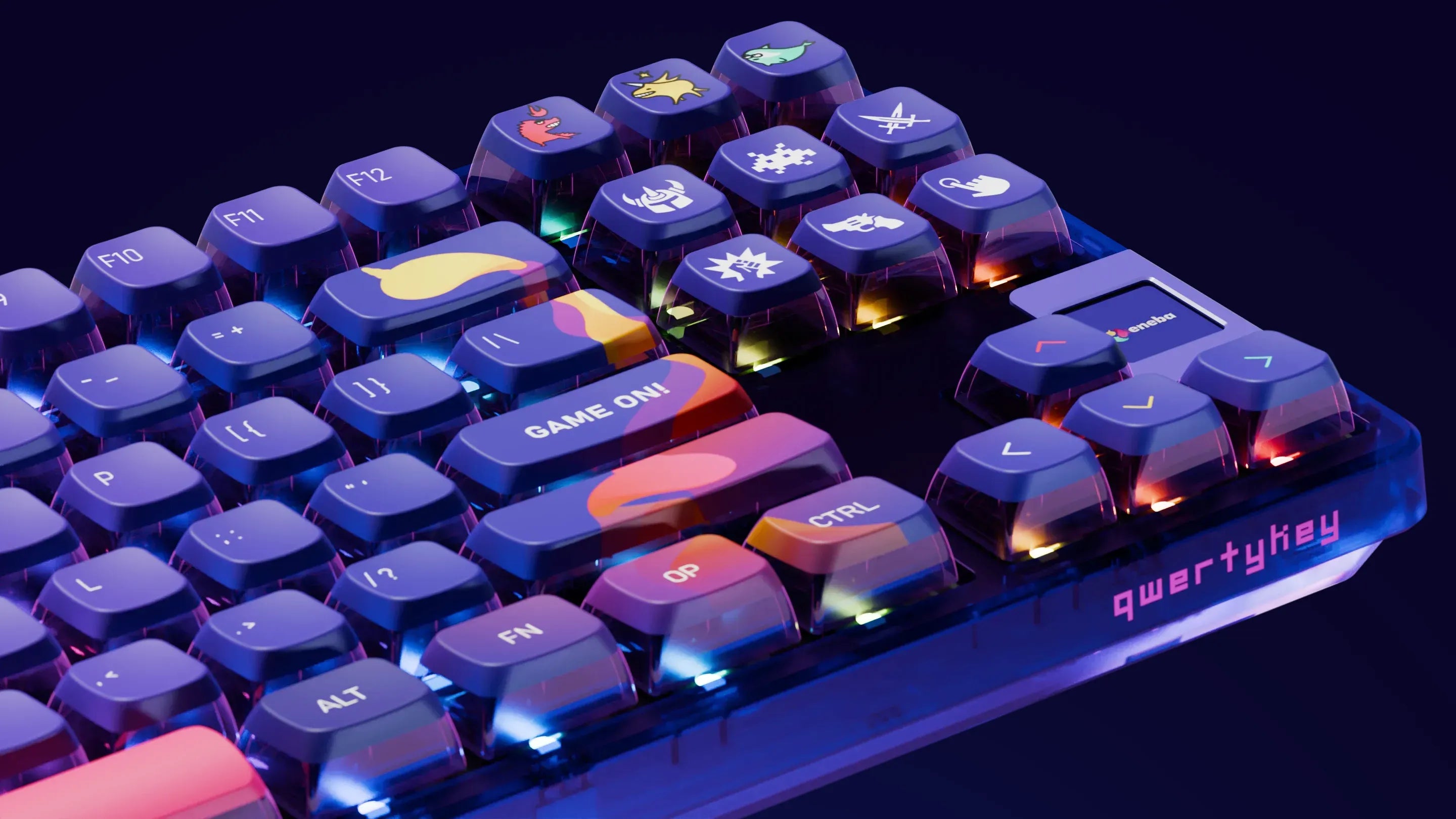 QwertyKey80 x Eneba Limited Edition Bluetooth vezeték nélküli Hotswap RGB QMK/VIA tömítésre szerelt Tastatura Mecanica Gaming cu Ecran