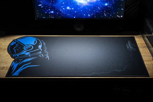 Deskmat Mousepad QwertyKey Spaceman Irregular 4mm stitched edges 
