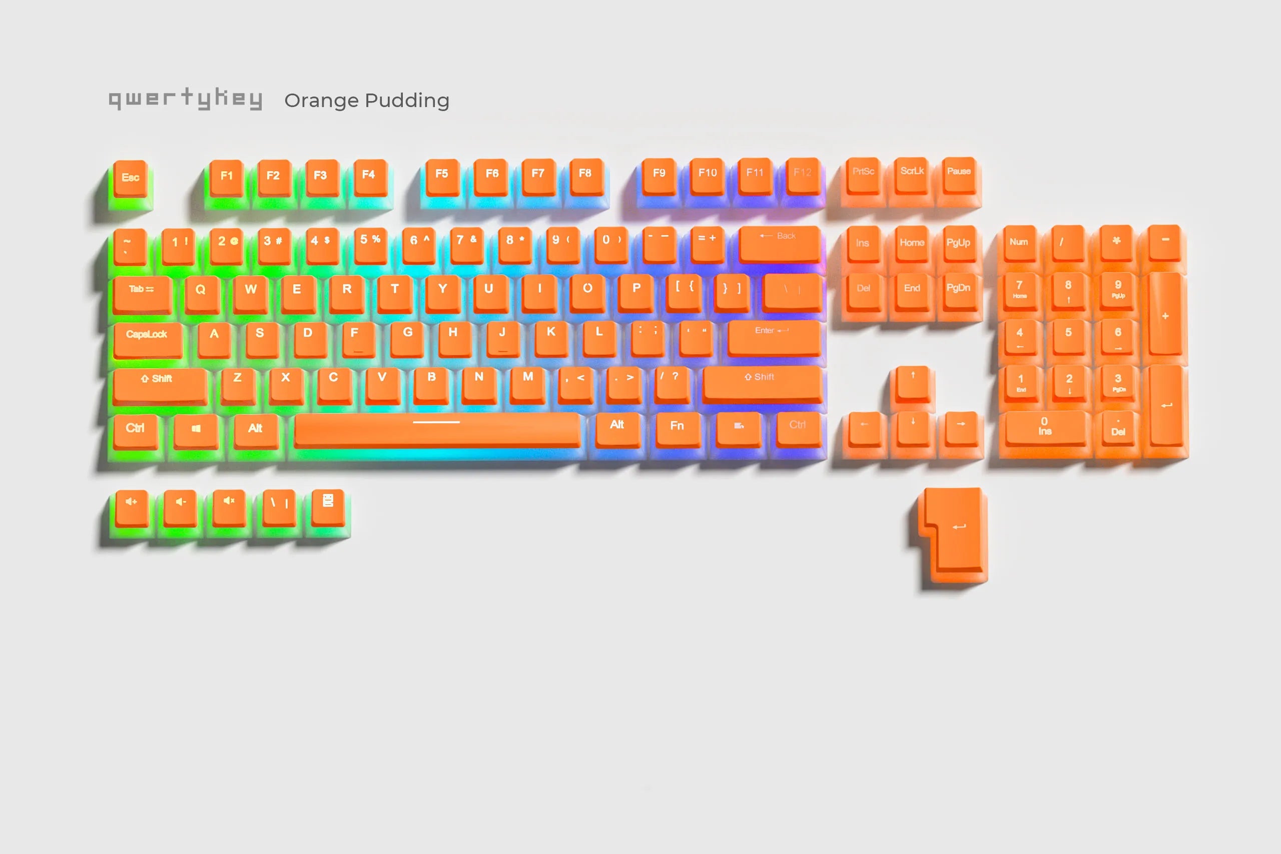 Key Set Orange Pudding Profile OEM Material PBT Double Shot