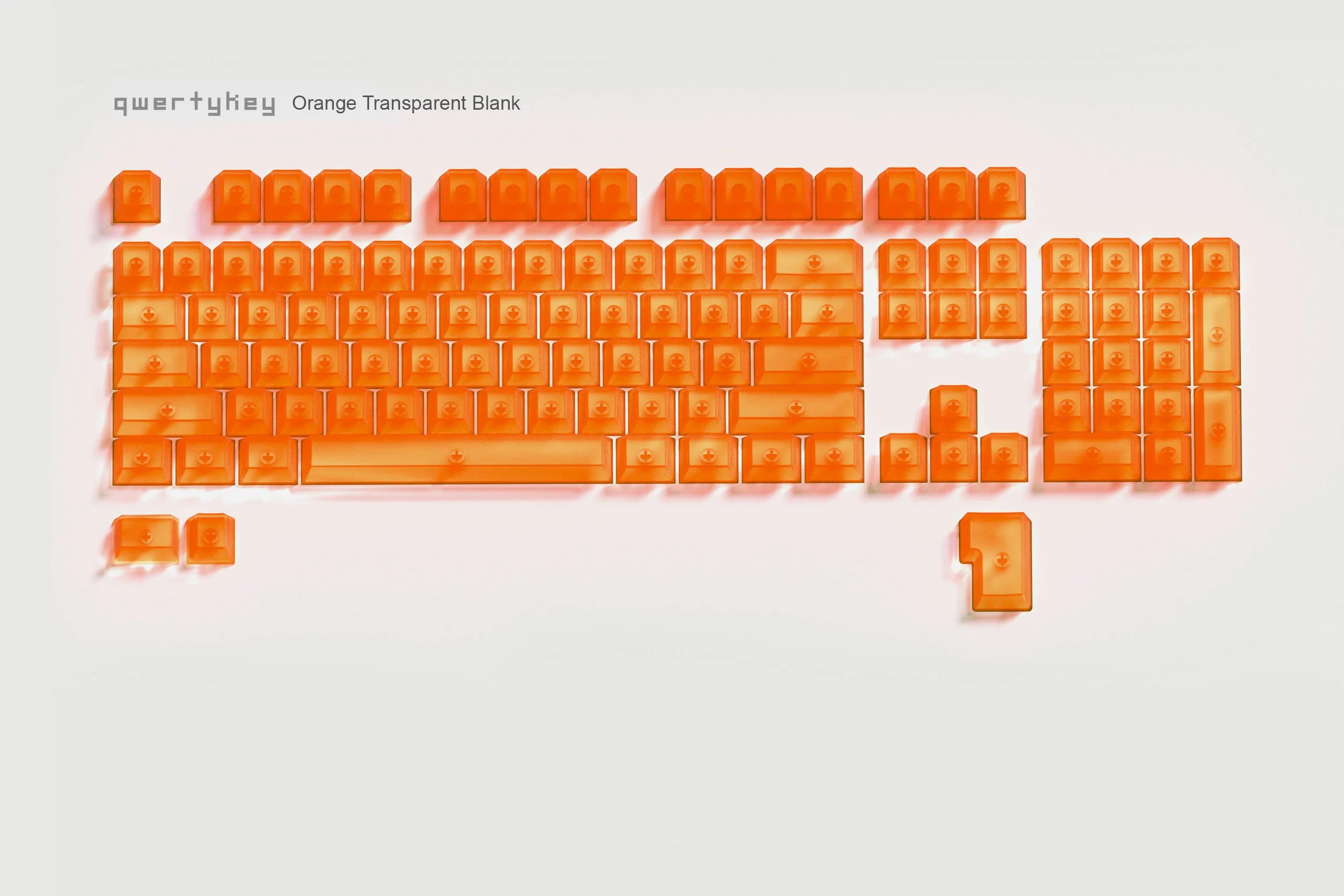 Set Smaak QwertyKey Oranje Transparant Blank Profil OEM Materiaal ABS