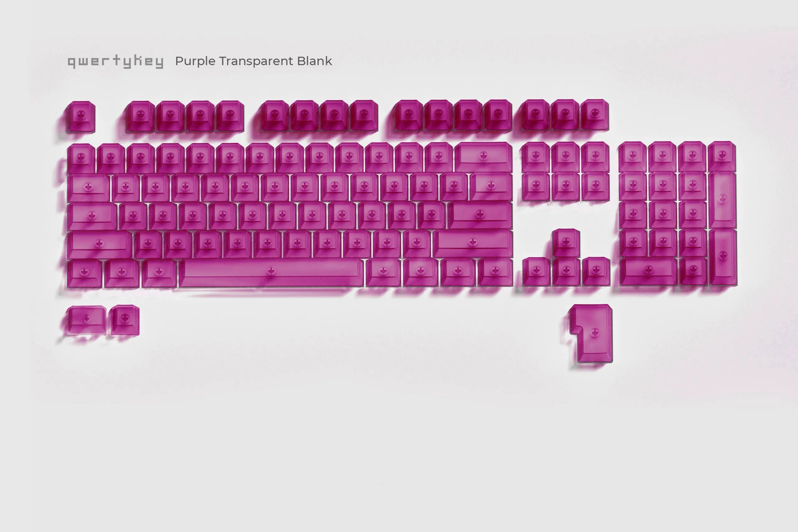 Key Set QwertyKey Purple Transparent Blank OEM Profile Material ABS