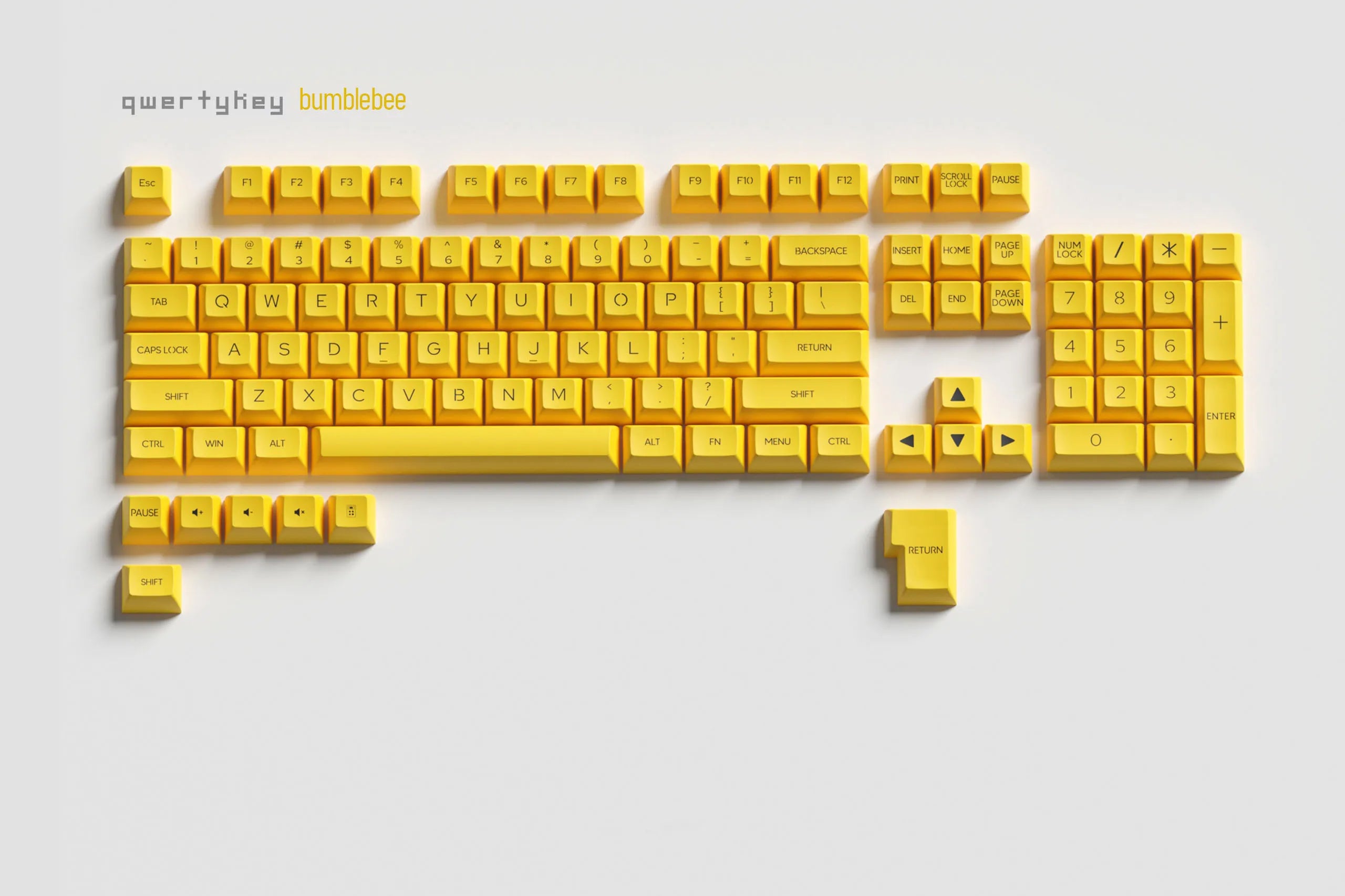 QWERTY Key Set Bumblebee Profile SA Material ABS double shot