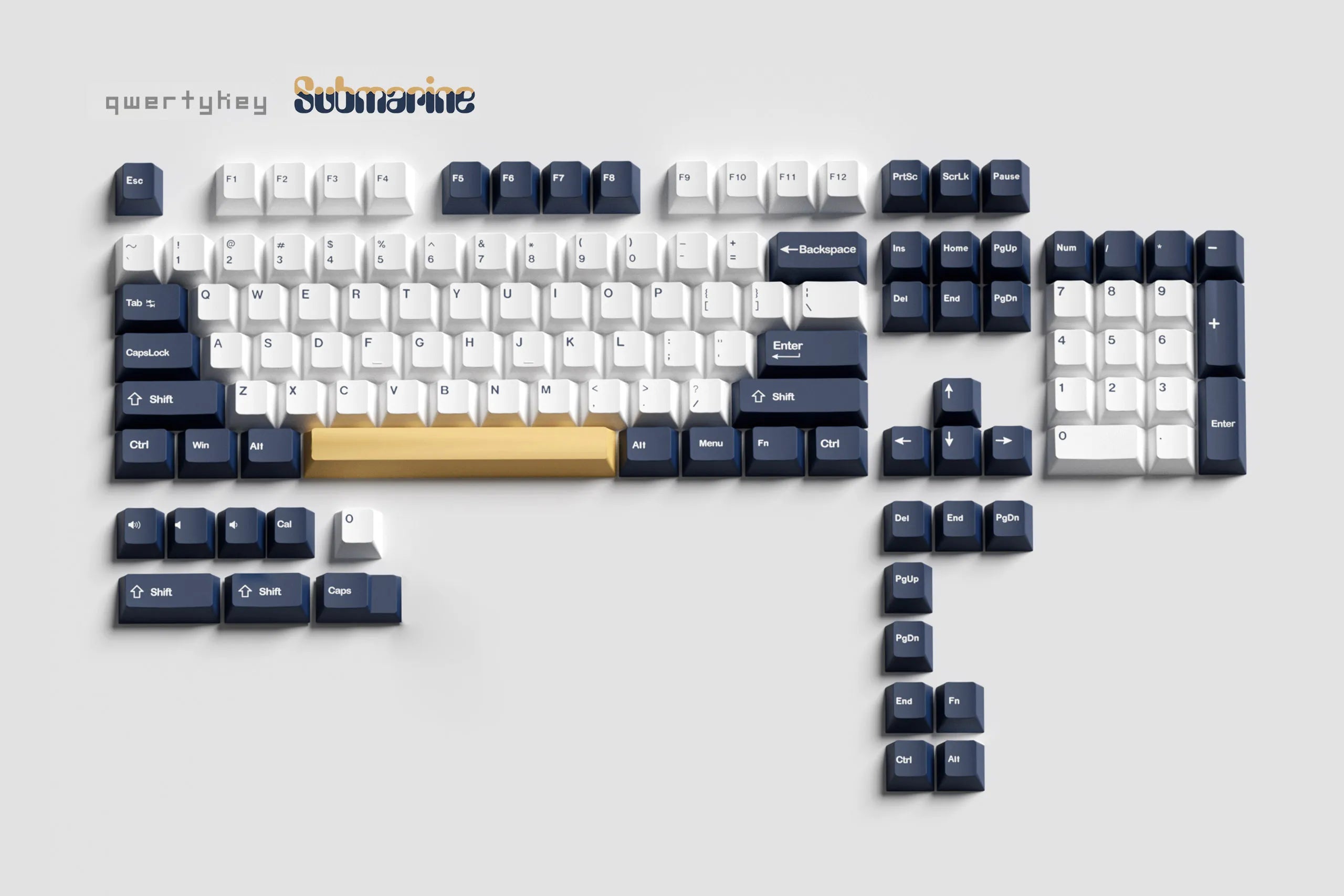 Set QWERTY Keys Submarine Profile Cherry PBT Double Shot