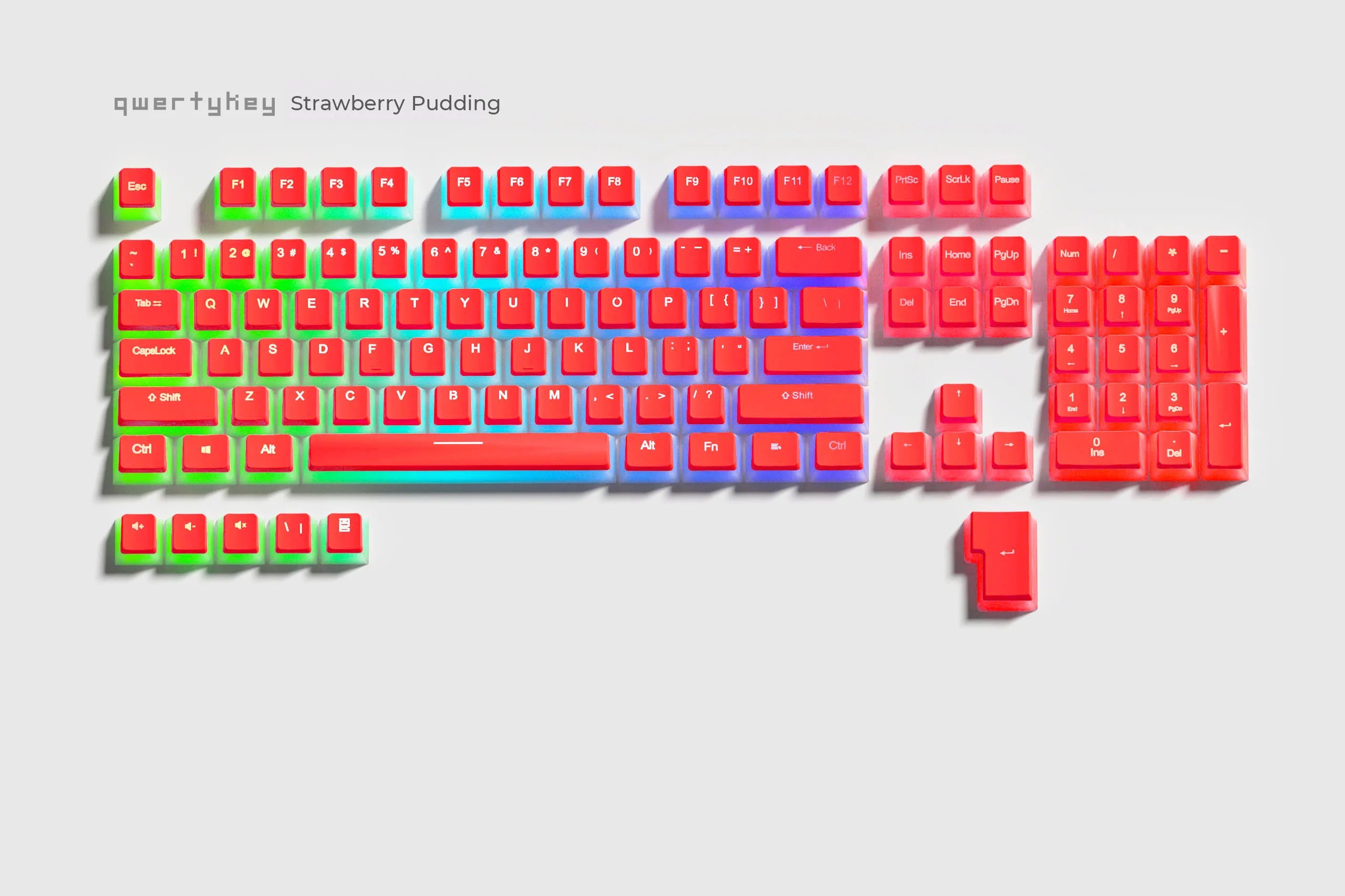 Set Taste Strawberry Pudding Profil OEM Material PBT Double Shot