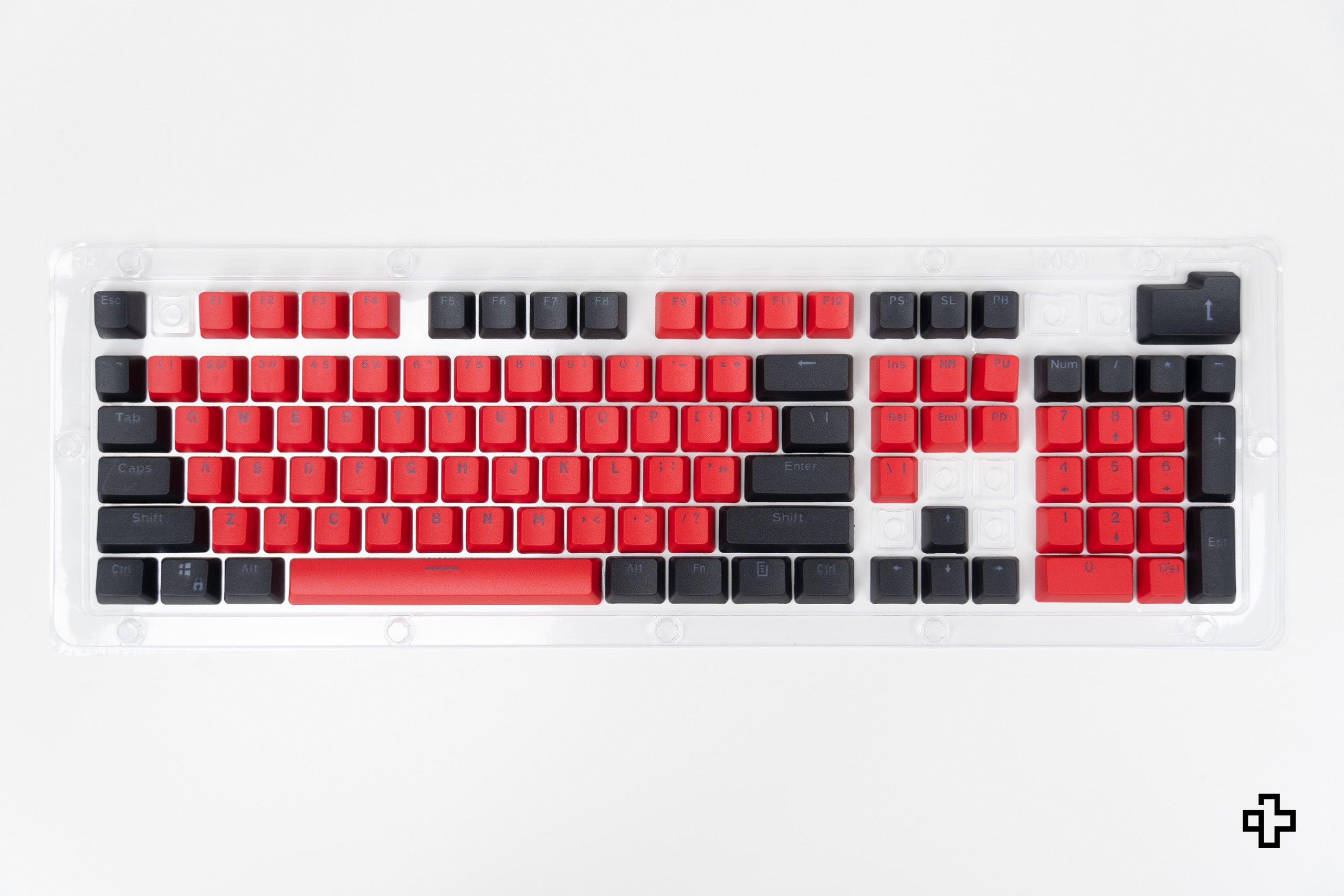 Set Taste QWERTY Negro-Rojo Devil Translucide Profil OEM Material PBT – doble disparo