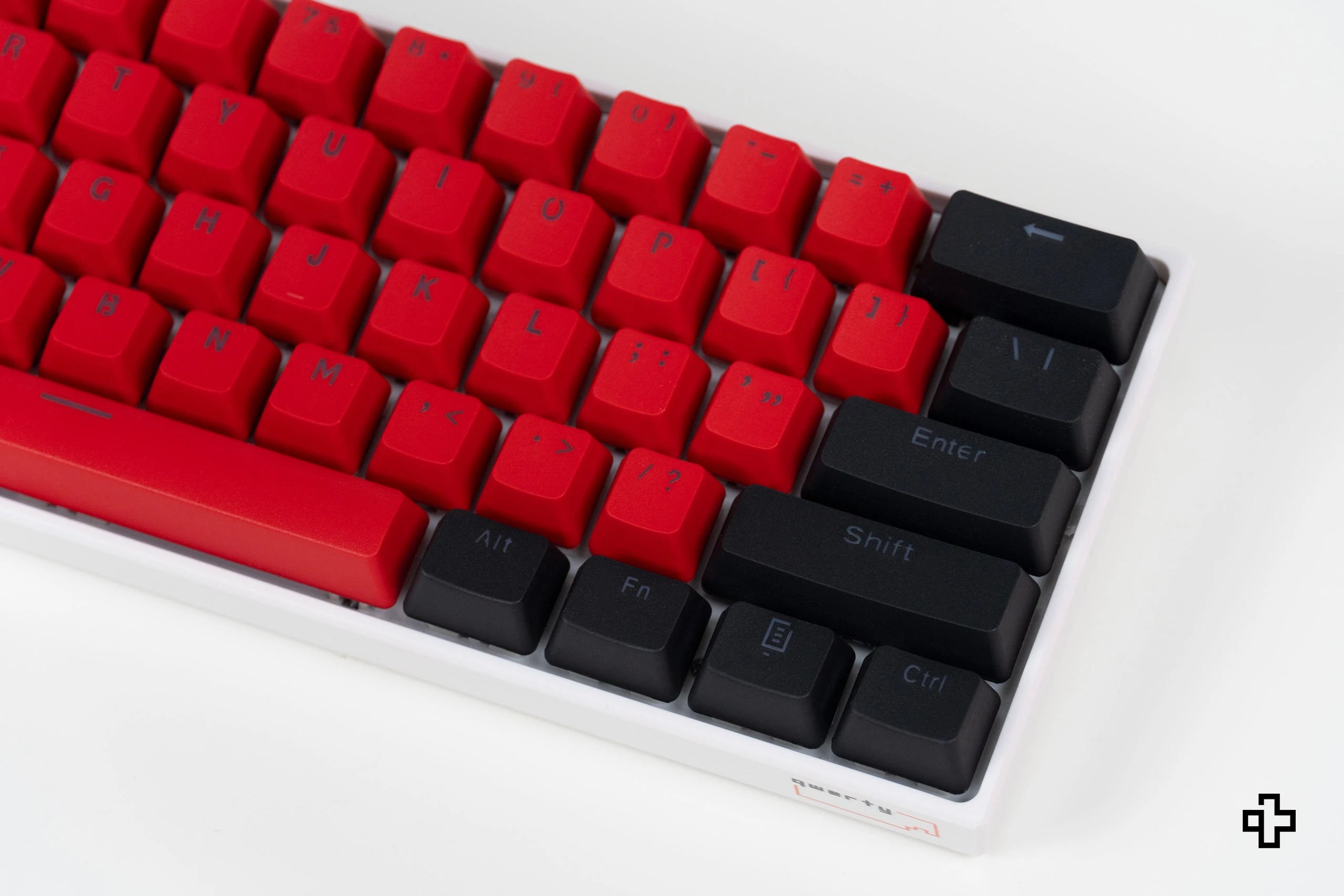 QWERTY Key Set Black-Red Devil Translucent Profile OEM Material PBT - double shot